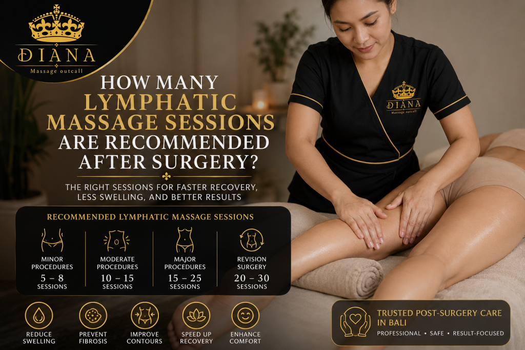 Professional post surgery therapist providing Lymphatic Massage Sessions in Bali to reduce swelling, prevent fibrosis, and support faster recovery after cosmetic surgery.