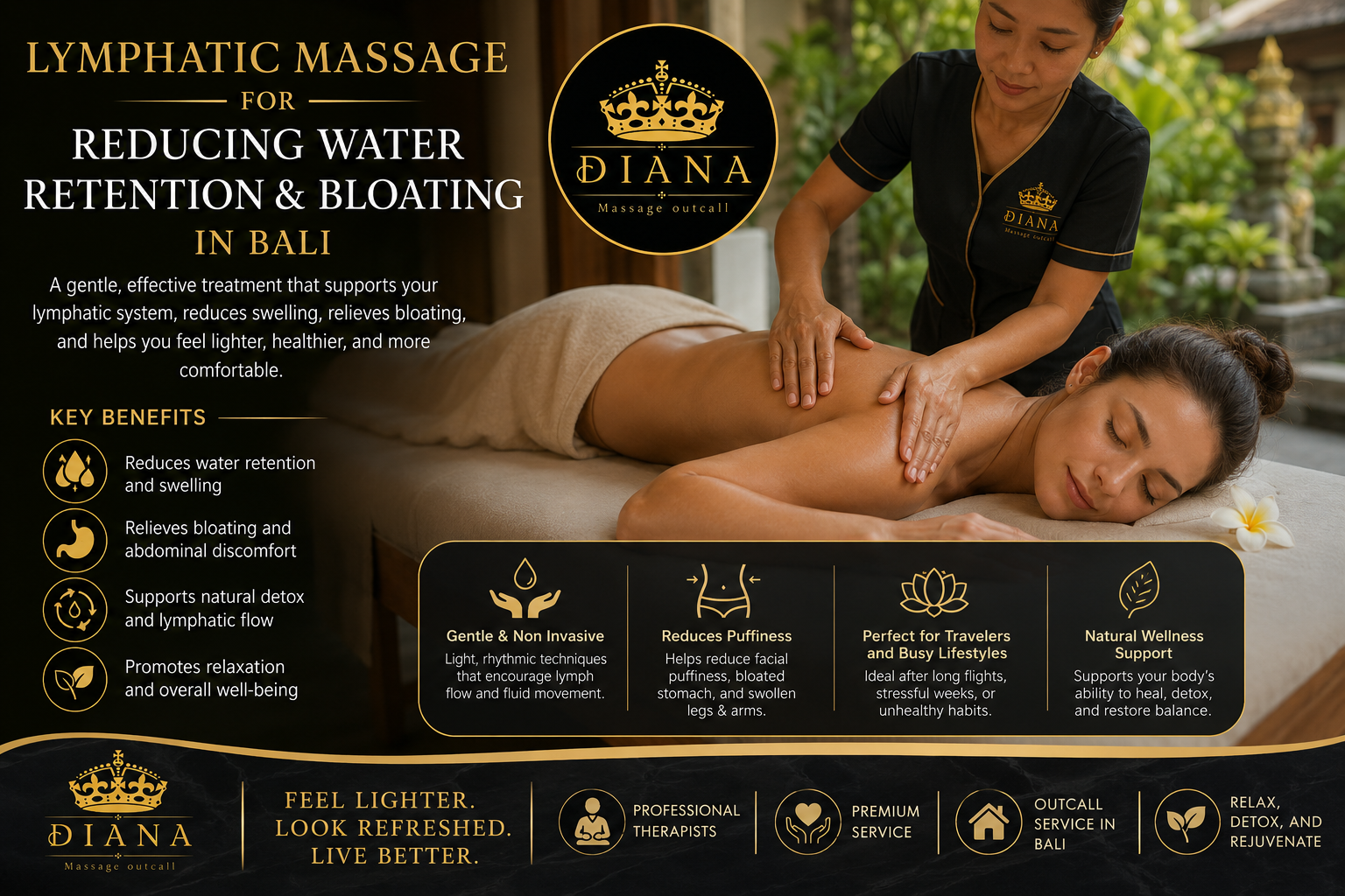 Professional Lymphatic Massage in Bali helping reduce water retention, bloating, swelling, and supporting natural lymphatic drainage.