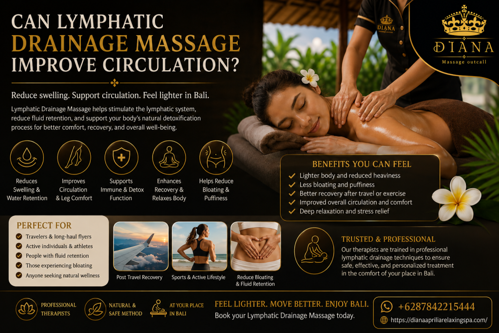 Lymphatic Drainage Massage in Bali improving circulation and reducing swelling