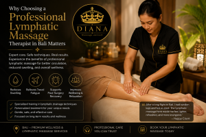 Professional lymphatic massage therapist providing lymphatic drainage massage treatment in Bali for swelling reduction, post travel recovery, and wellness support.