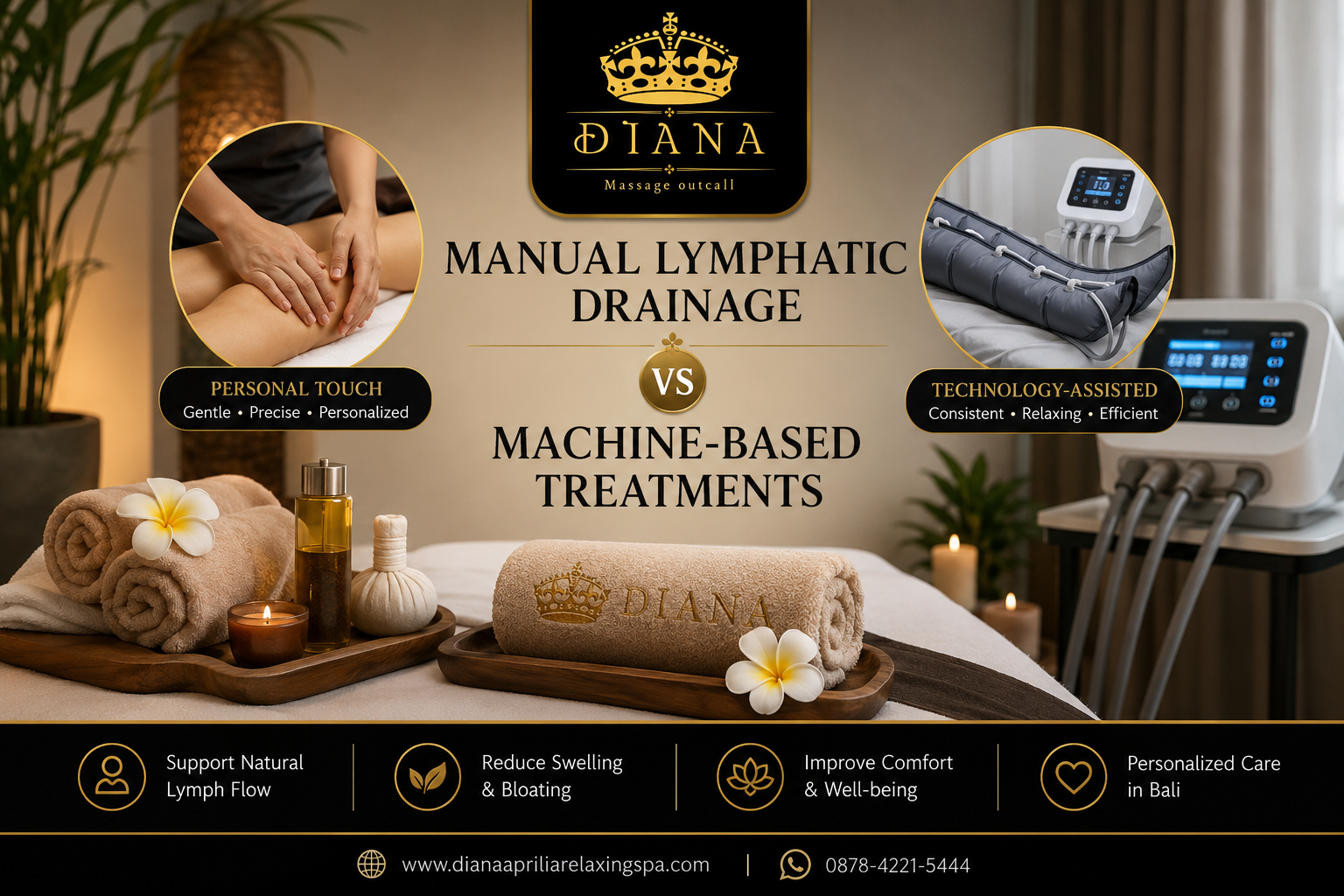 Manual Lymphatic Drainage vs Machine Based Treatments in Bali with personalized massage and compression therapy options