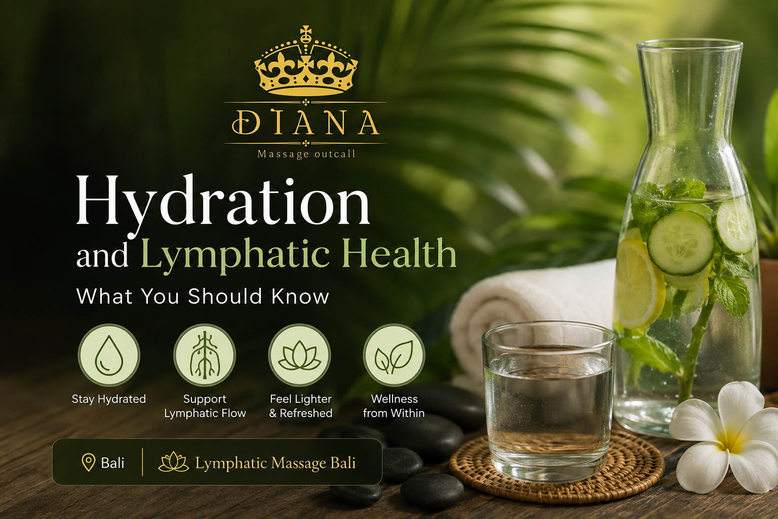 Hydration and Lymphatic Health tips for better wellness before and after Lymphatic Massage Bali at Diana Massage Outcall