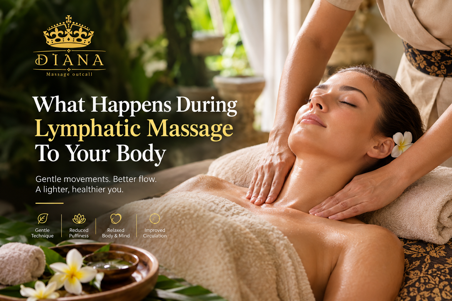 What happens during lymphatic massage with a gentle lymphatic drainage massage treatment in Bali
